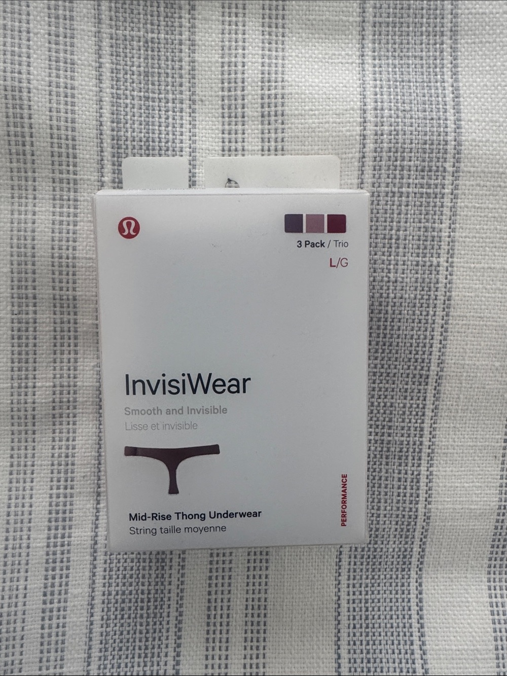lululemon InvisiWear Mid-Rise Thong Underwear - Plum Trio (L)